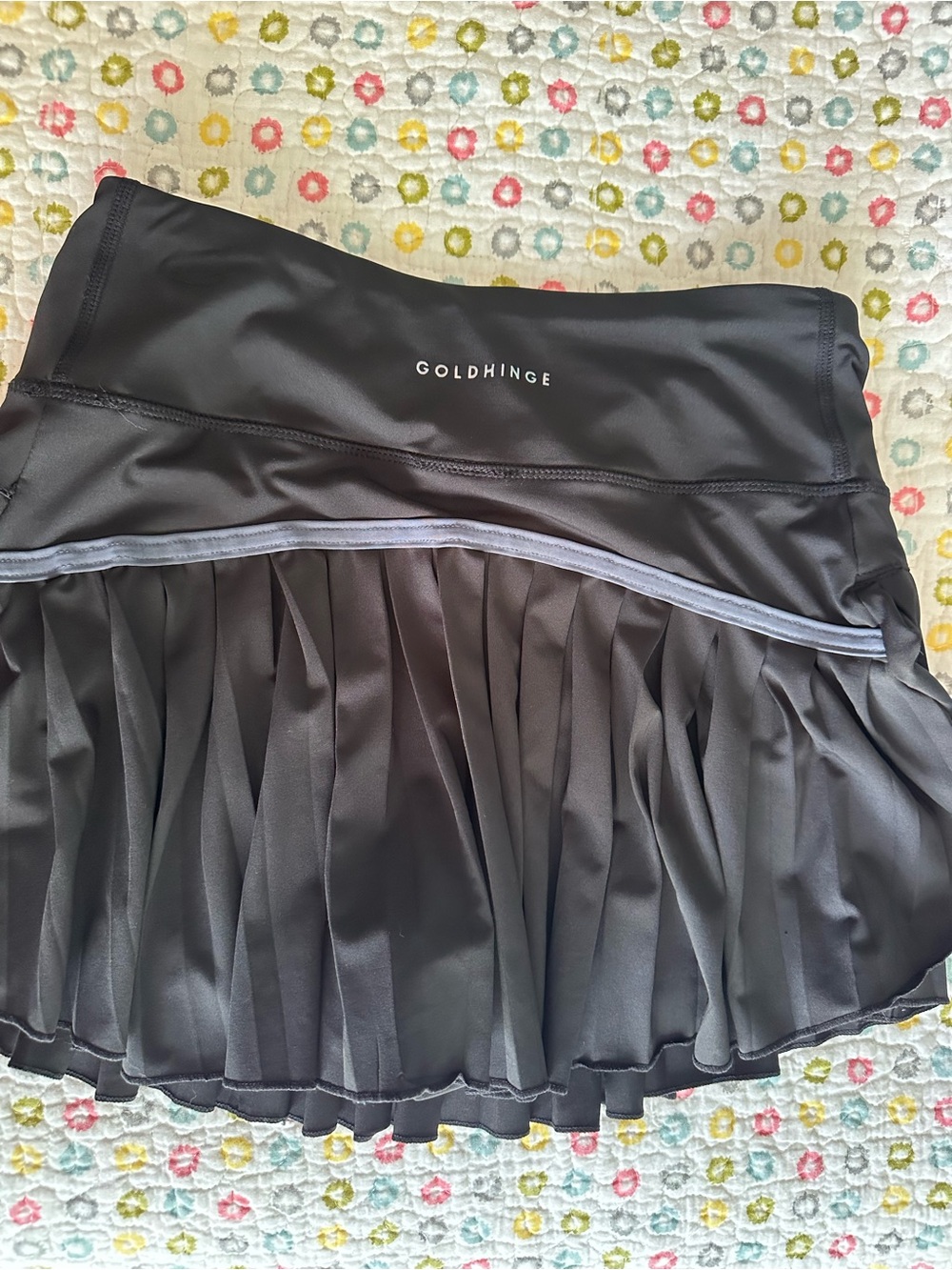 Gold Hinge Black Pleated Athletic Skirt